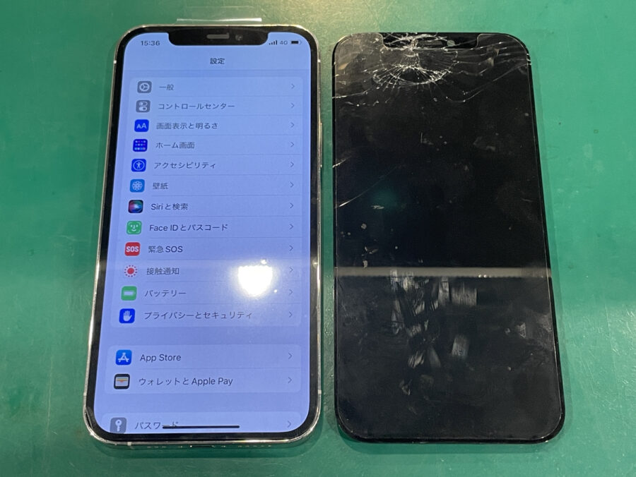iPhone12Pro(アイフォン)の画面交換修理で見違えるほどきれいに