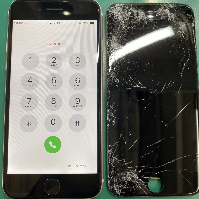 iPhoneSE3(SE第3世代)の画面割れ、液晶破損の修理は【スマホ修理工房池袋P'パルコ店】でも対応しております♪