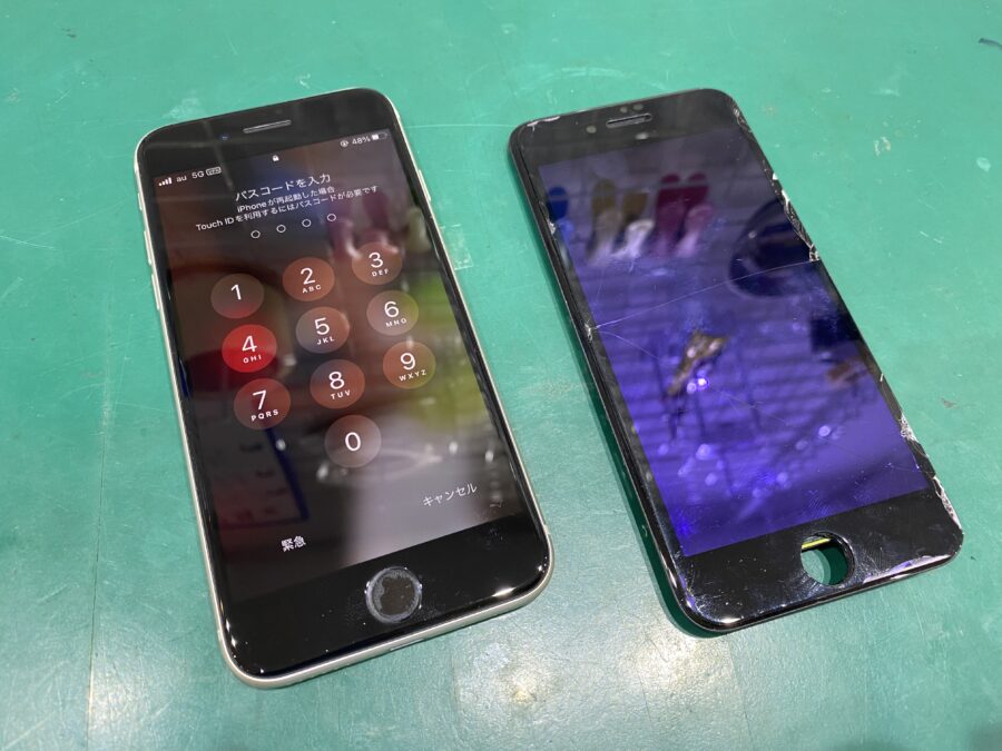 iPhoneSE(第3世代)画面が急に映らなくなった。。。こんな時はデーターそのままの【スマホ修理工房西大島店】へ