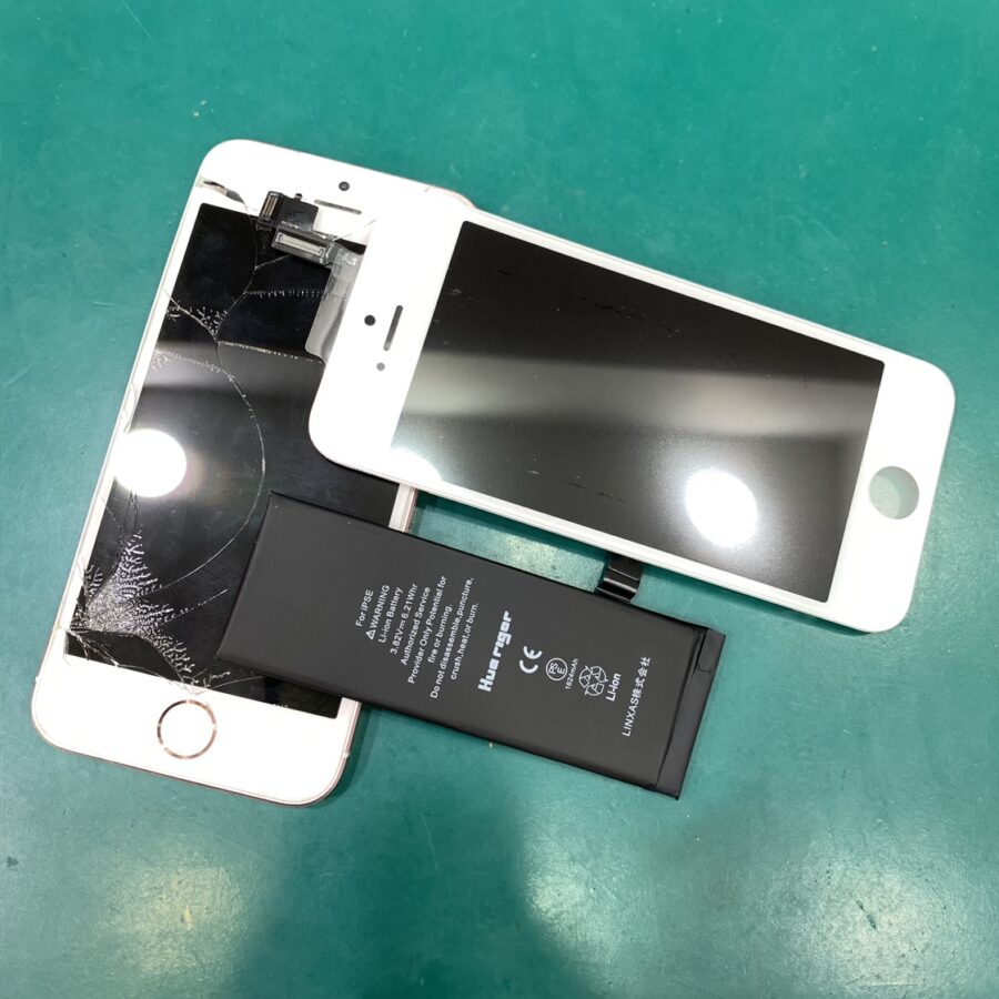 【iPhone SE　第一世代　画面割れ修理　バッテリー膨張→交換】茅ヶ崎市松浪よりお越しのお客様より、iPhone SE(アイ