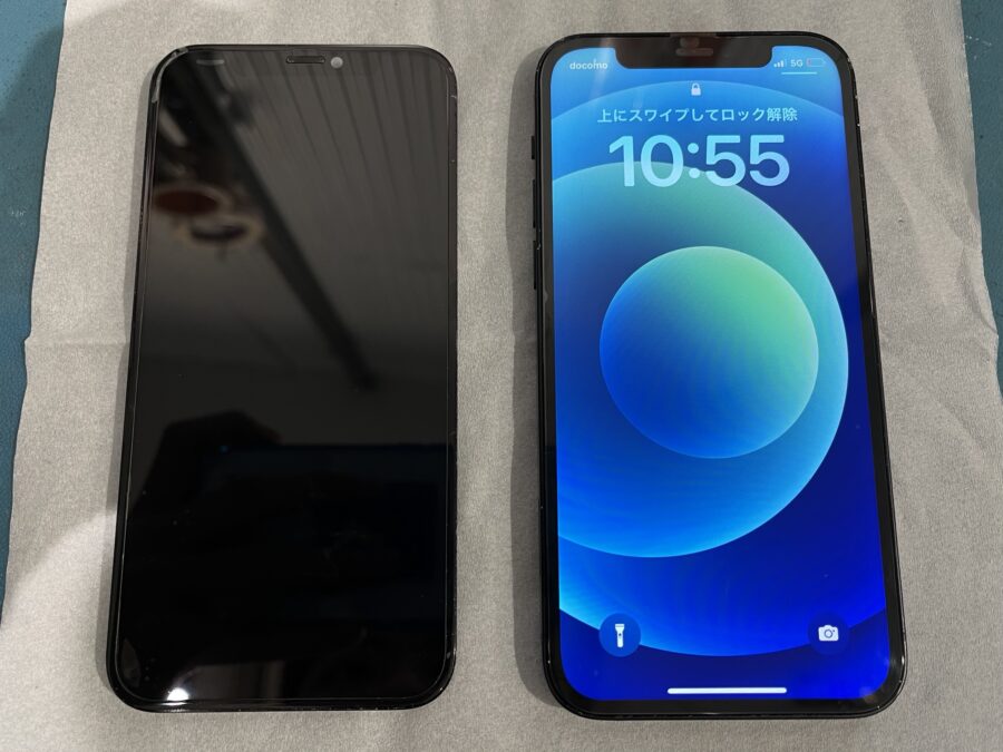 自己修理失敗！？液晶画面が映らなくなったiPhone12（アイフォン）を修理しました！【スマホ修理工房渋谷店】