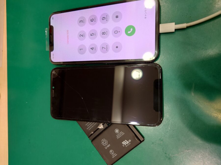 【画面＋バッテリー交換同時修理】鎌倉市からお越しのお客様より、iPhoneX(アイフォンX)をお持ち込みいただきました！
