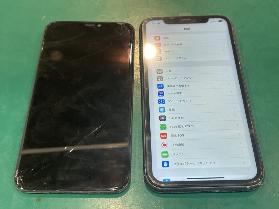 バキバキになってタッチが反応しないiPhone11(アイフォン)もスマホ修理工房ペリエ千葉店で即日修理！