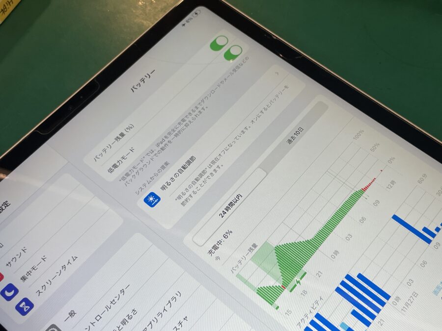 iPadPro11第1世代(アイパッド)の充電が突然できなくなった!スマホ修理工房ペリエ千葉店で即日コネクタ交換できるかも