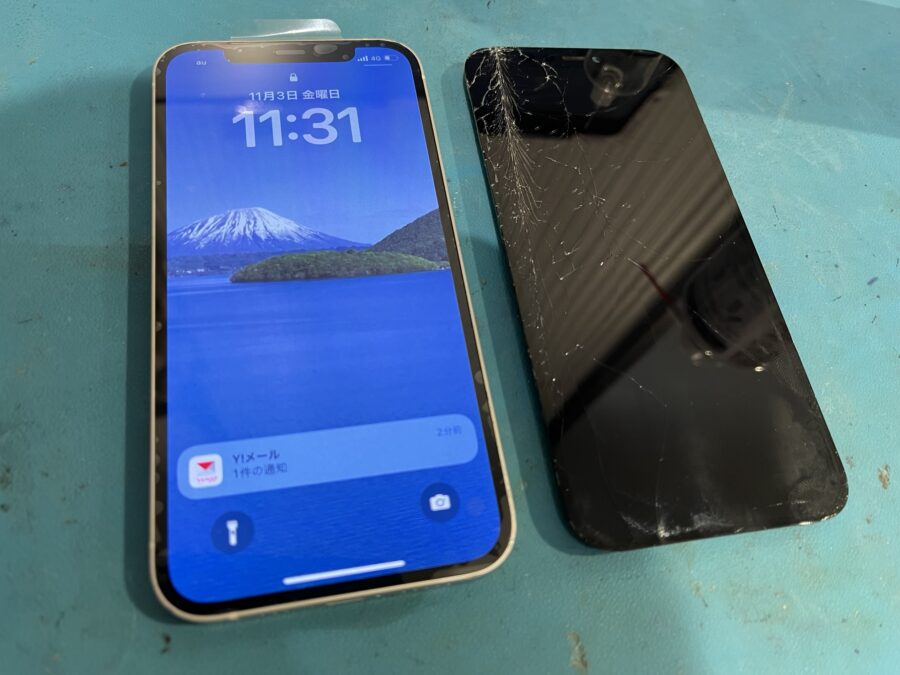 ガラス割れしたiPhone12（アイフォン）だって、すぐに元通り♪スマホ修理工房渋谷店にご相談ください！