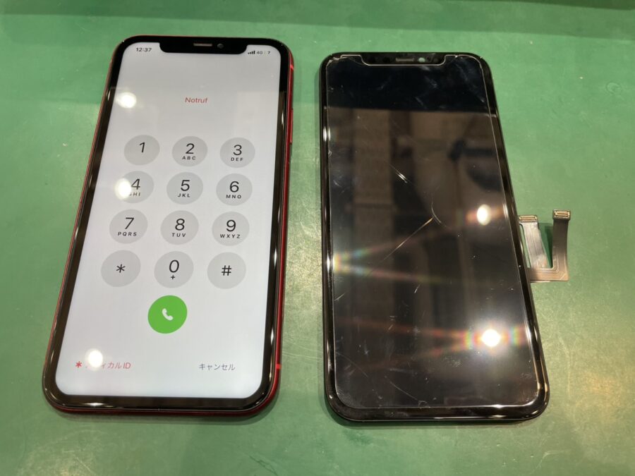 液晶が壊れてしまったiPhone11の画面交換は、最短即日修理が可能です♪【スマホ修理工房 池袋P'パルコ本店】