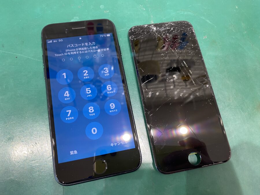 江東区辰巳よりiPhoneSE(第3世代)画面が割れ、データー残したまま修理がしたい。。