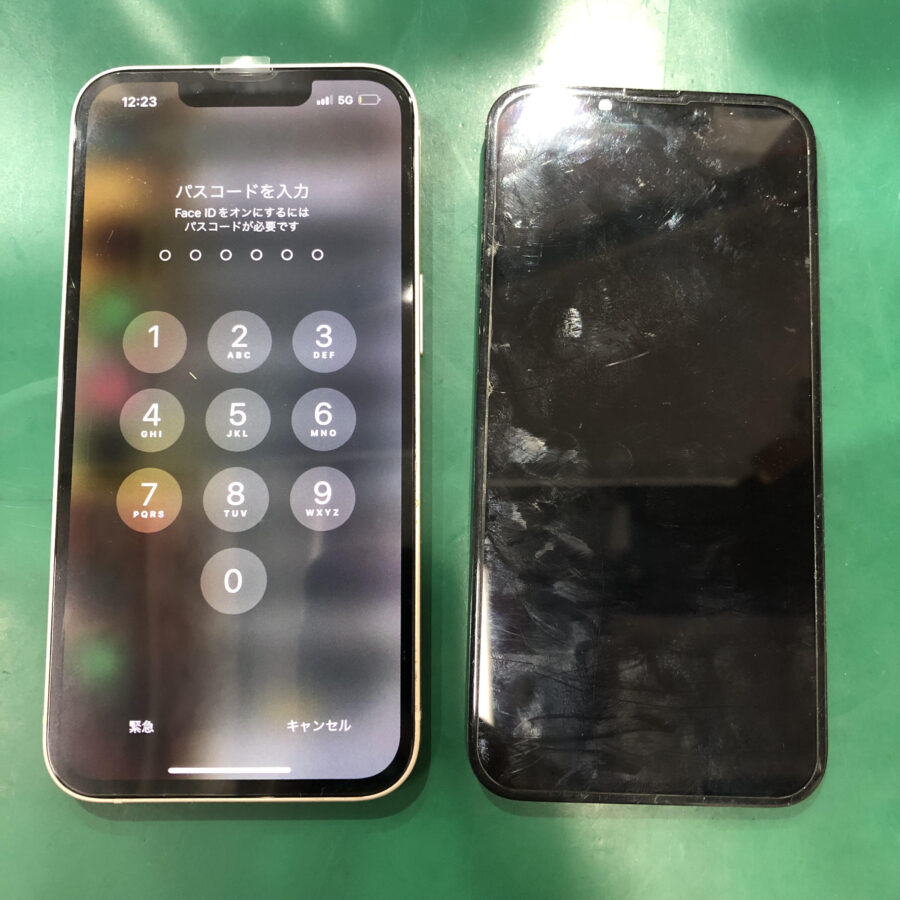 画面が全く映らなくなったiPhone13の画面交換✨最短即日で修理できます！！【スマホ修理工房 池袋P'パルコ本店】