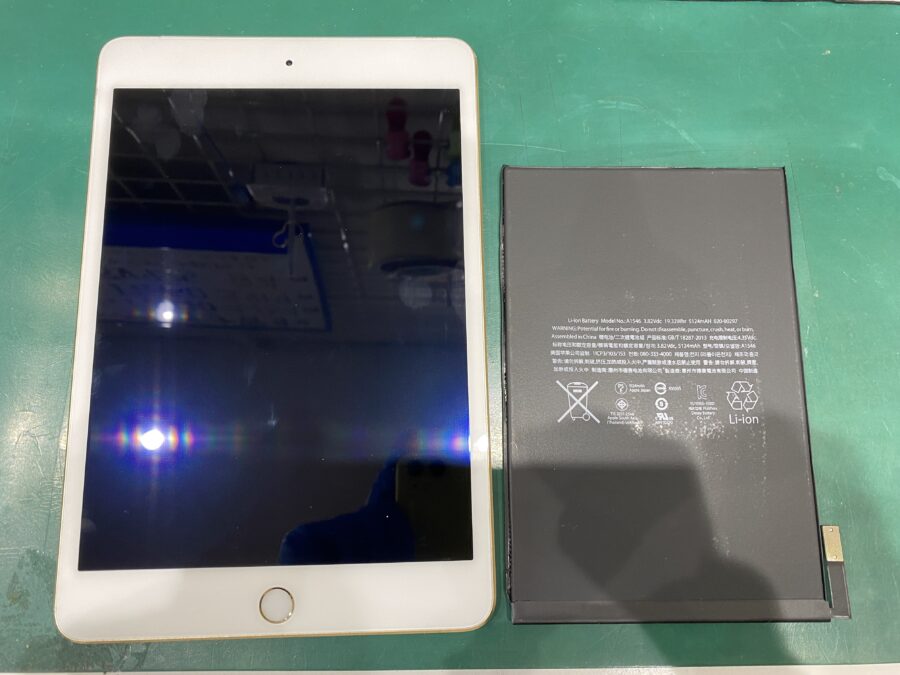 江東区西大島、亀戸近くのスマホ修理店！iPadmini4(アイパッド)電池の減りが早い。