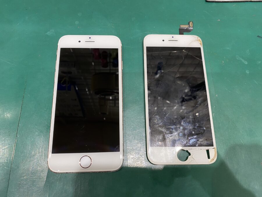 江東区西大島、亀戸近くのスマホ修理店！iPhone6S(アイフォン)ガラス割れて液晶も壊れてしまった。。