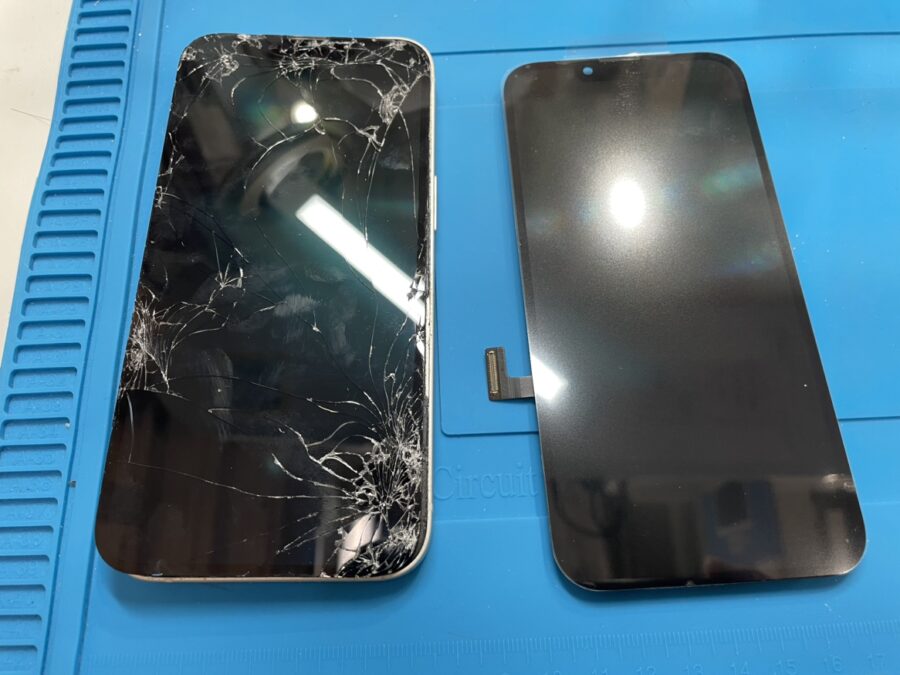 iPhone13の画面が割れタッチもできなくなってしまった端末でも【スマホ修理工房池袋P'パルコ店】で治せます！