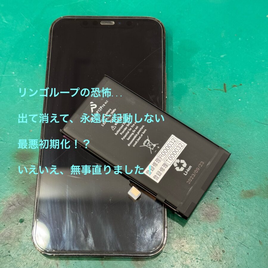 【リンゴループの恐怖・・無事直りました！】鎌倉市からお越しのお客様より、iPhone12Pro(アイフォン12プロ)【iPhon