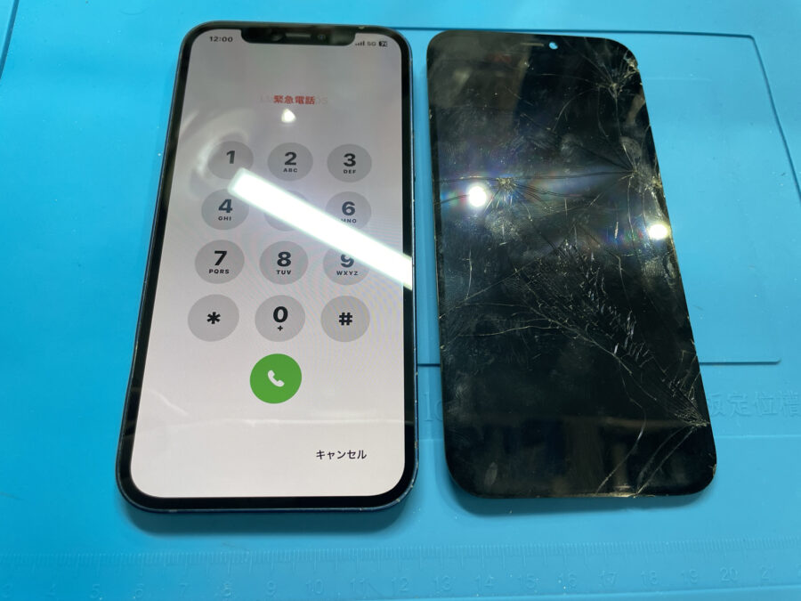 iPhone12の画面交換(ガラス割れ)の修理は【スマホ修理工房池袋P'パルコ店】までお問い合わせください！