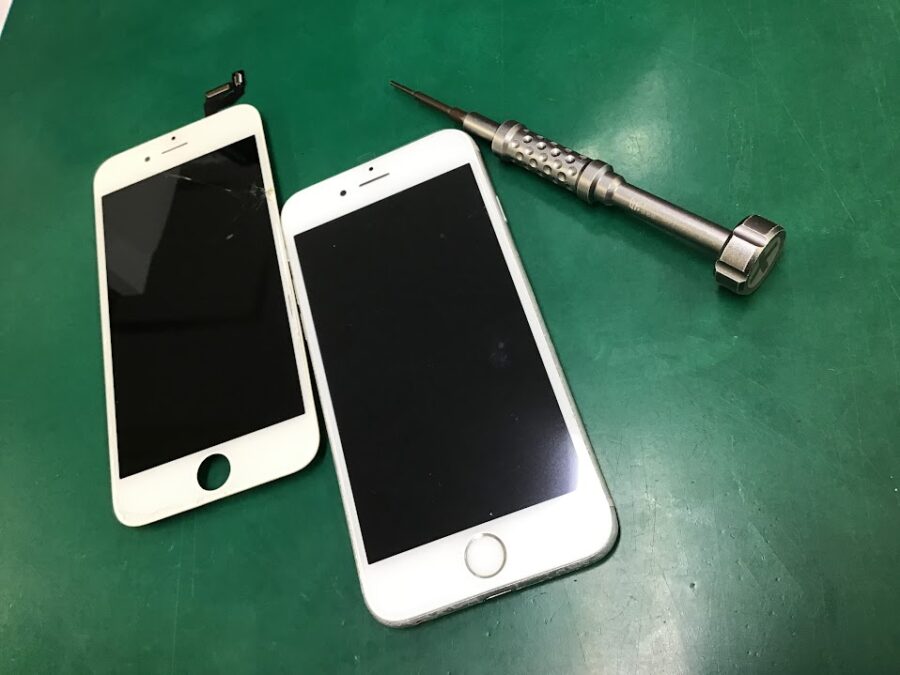 画面が割れてしまったiPhone6ｓ(アイフォン)の修理をさせていただきました。ガラスパネル交換はスマホ修理工房王子店へ