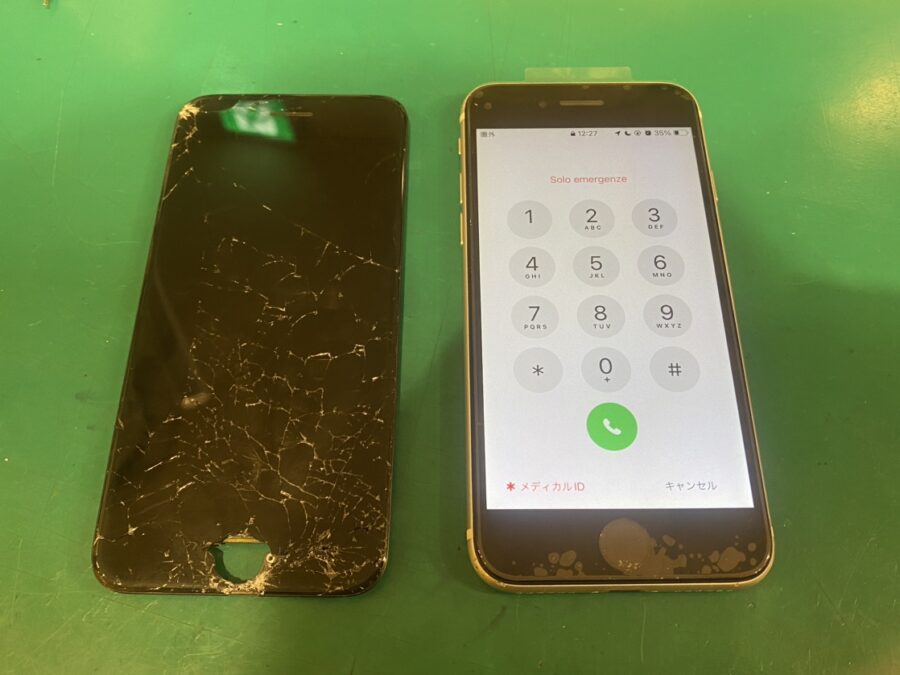 画面が割れてしまったiPhone SE3（アイフォン）も即日修理致します！【スマホ修理工房　新宿PePe店】