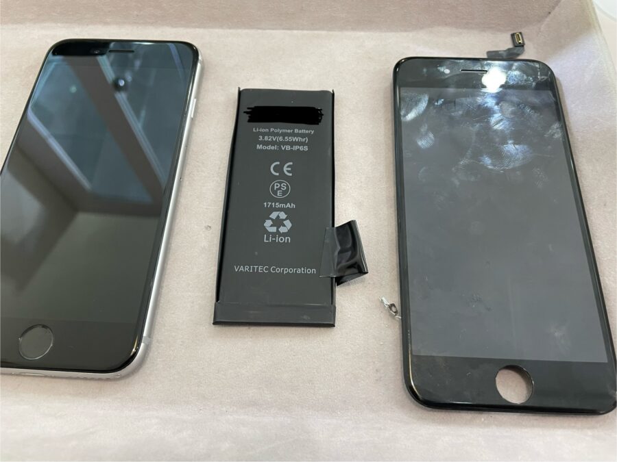 iPhone6s(アイフォンシックスエス)液晶画面、バッテリー交換【栄店】