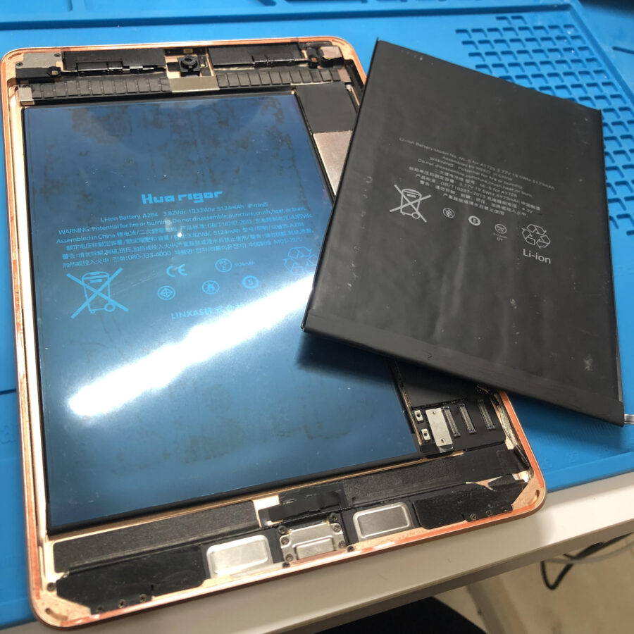iPadmini5のバッテリー交換、データそのまま・最短即日修理いたします！【池袋P'パルコ本店】