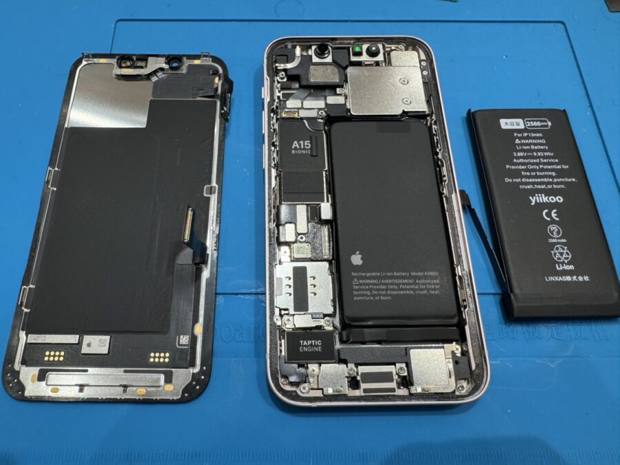 iPhone13miniのバッテリー交換ならデータそのまま即日対応！！【スマホ修理工房 池袋P'パルコ本店】