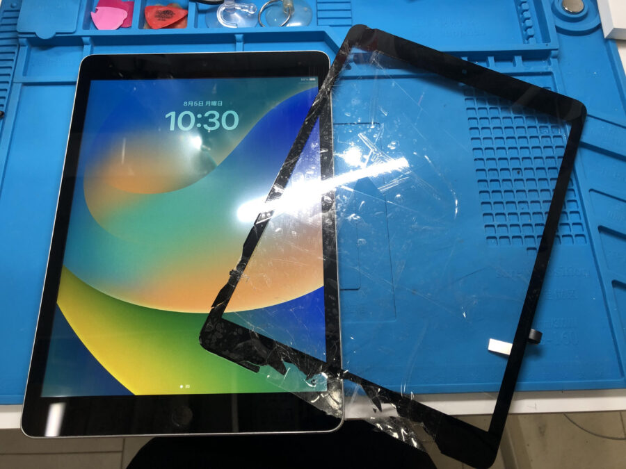 iPad 第9世代のガラス割れ交換は、データそのまま・即日修理対応【スマホ修理工房池袋P’パルコ店】に！