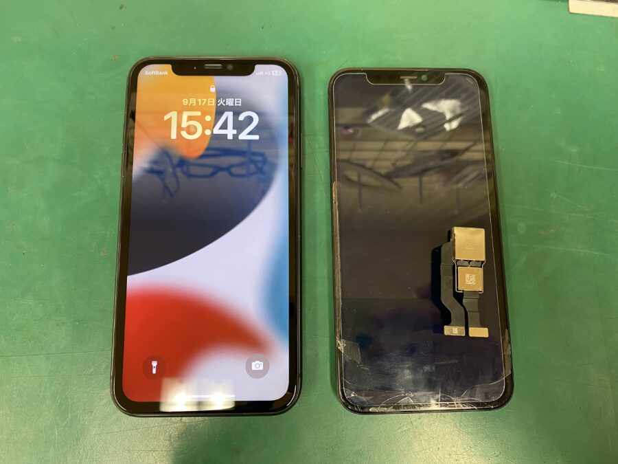江東区西大島、亀戸近くのスマホ修理店！iPhone11(アイフォン)カメラと画面が壊れた。。