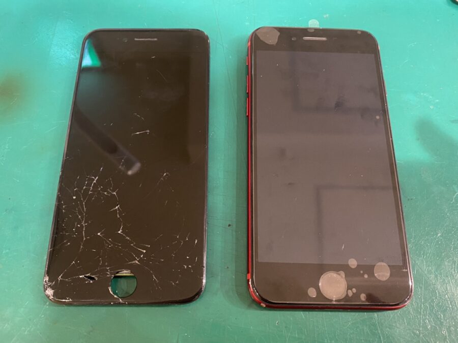 iPhoneSE3（アイフォン）の全体的なガラス割れ！画面交換も当店なら数十分でお返し可能です！【スマホ修理工房新宿PeP店】