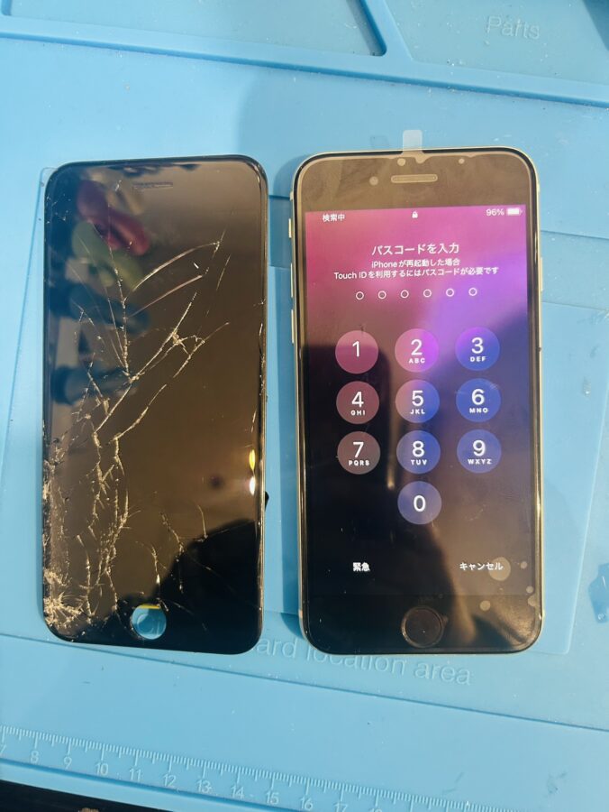 iPhoneSE第3世代（アイフォンSE3）ので画面割れ修理、データそのまま、即日修理のスマホ修理工房渋谷店へ！