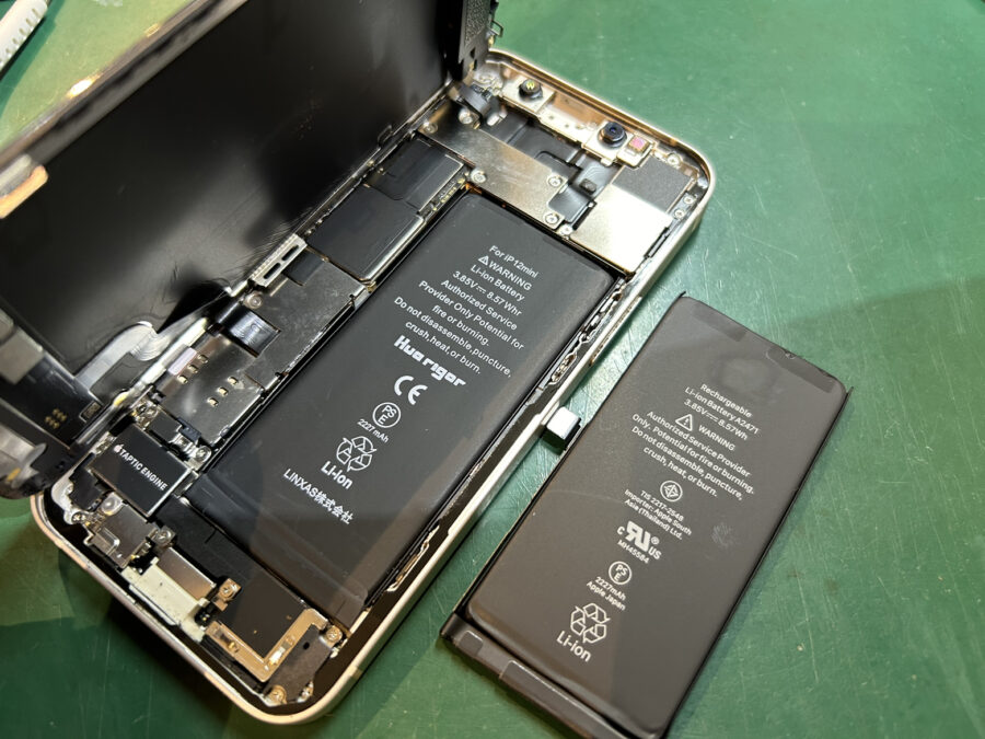 バッテリーの減りが顕著になってきてしまった！iPhone12mini(アイフォン12ミニ)のバッテリー交換修理を行いました！