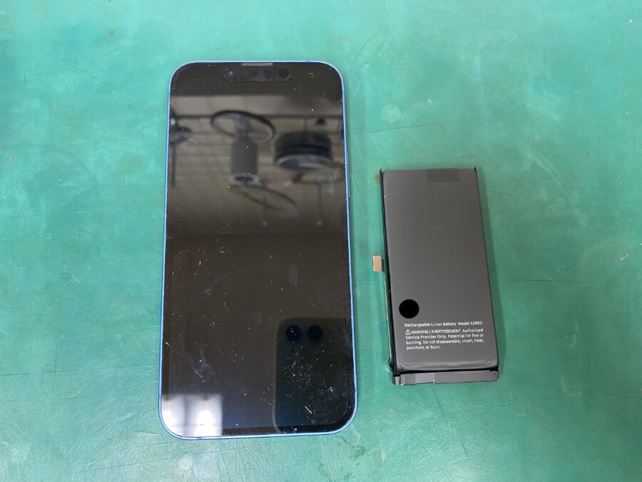 江東区西大島、亀戸近くのスマホ修理店！iPhone13mini(アイフォン)バッテリーの減りが早くなってきた。