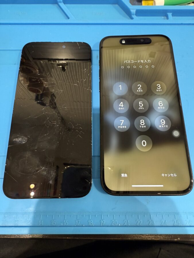iPhone15ProMax（アイフォン15プロマックス）の画面修理ならデータそのまま、即日修理の「スマホ修理工房渋谷店」へ！