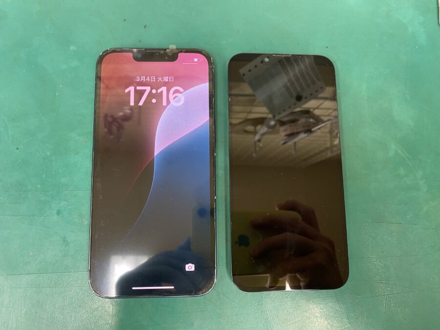 江東区西大島、亀戸近くのスマホ修理店！iPhone13(アイフォン)落としてから画面が点かなくなった。