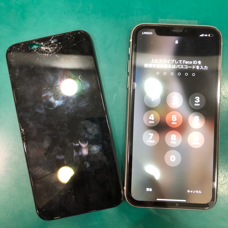 【落下で穴があいちゃった・・・即日！画面修理】藤沢市からお越しのお客様より、iPhoneXS(アイフォンXS)をお持ち込みいただ