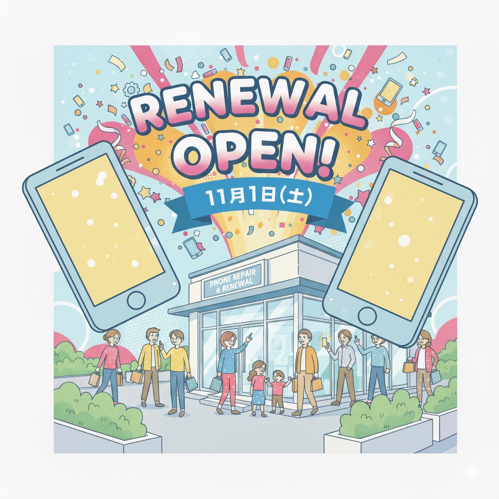 📢【店舗改装に伴うお知らせ】📢　スマホ修理工房天神地下街店