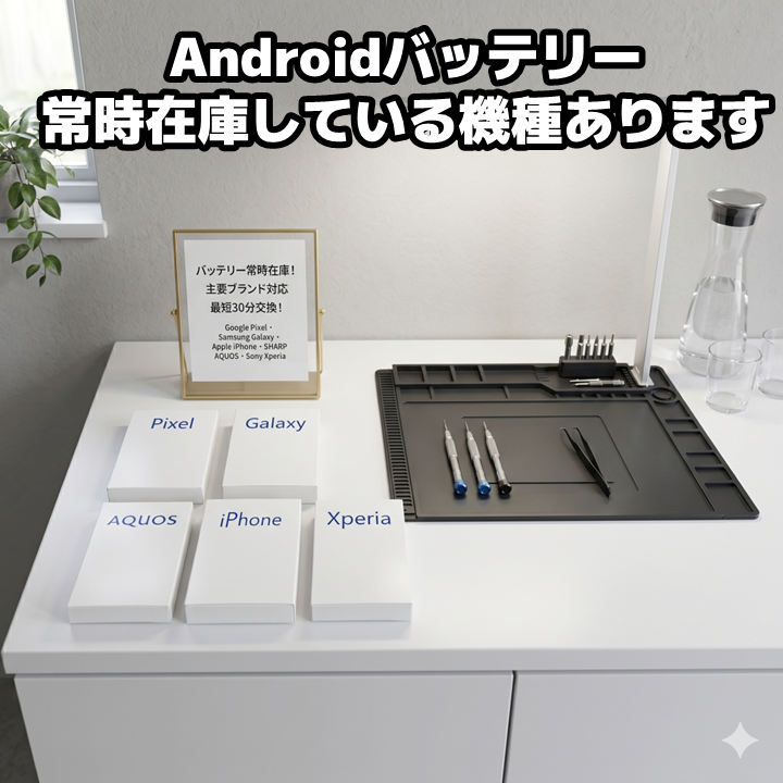 Androidバッテリー常時在庫している機種あります