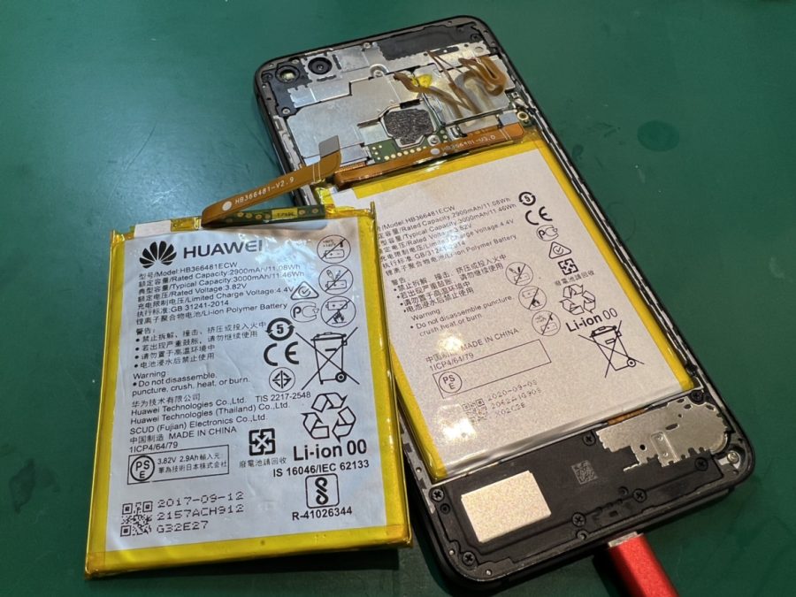 背面が浮いている！HUAWEI P10lite(ファーウェイ)の電池交換ならスマホ修理工房水戸オーパ店にお任せください！！！