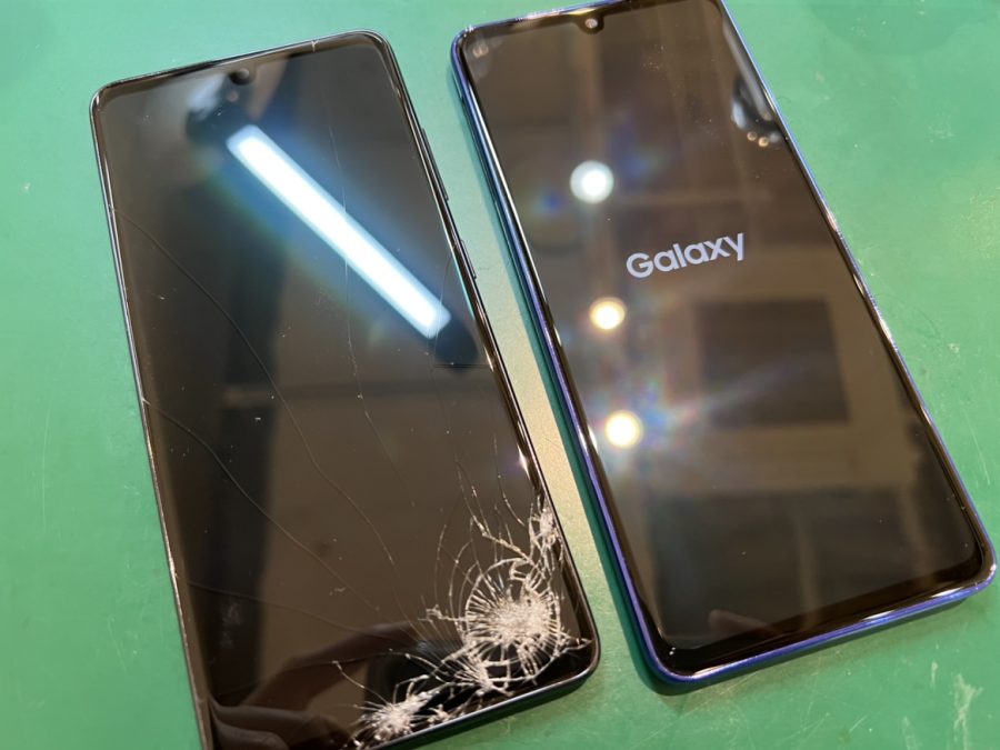 ガラス割れでタッチが効かなくなったGalaxy A41(ギャラクシー)の画面交換ならスマホ修理工房水戸オーパ店にお任せください！