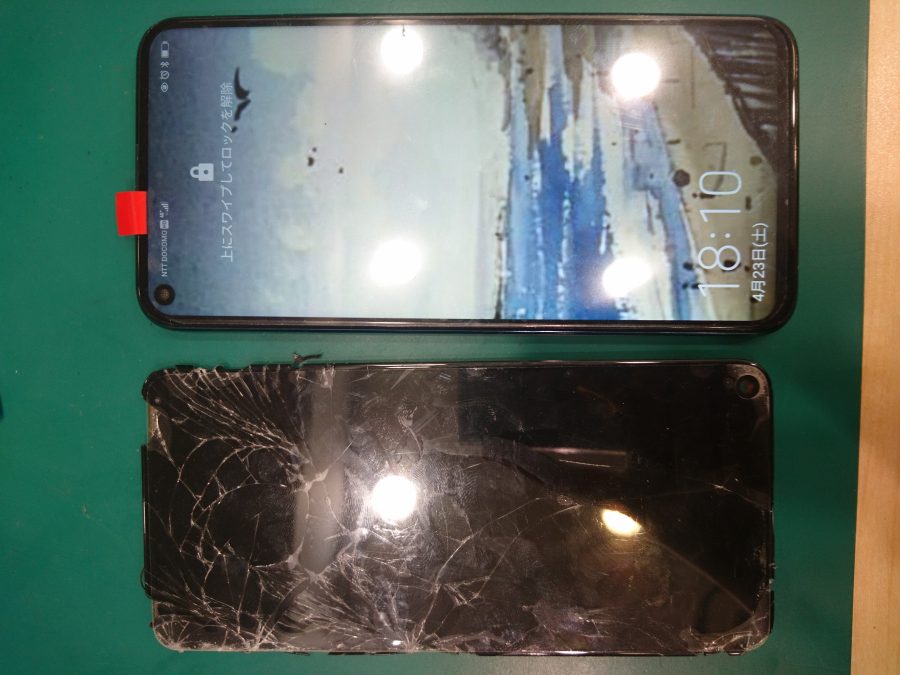 【画面割れ交換交換】HUAWEI　NOVA5T（ファーウェイノバ５T）落として割れた!!【スマホ修理工房 テラスモール湘南店】