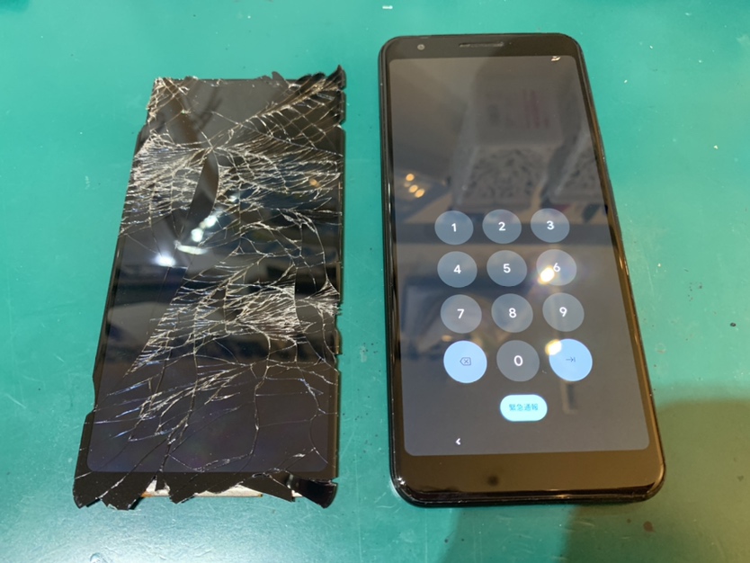 Google Pixel 3a（グーグル ピクセル3a）の画面が割れて映らなくなってしまった時はスマホ修理工房新宿PePe店で！