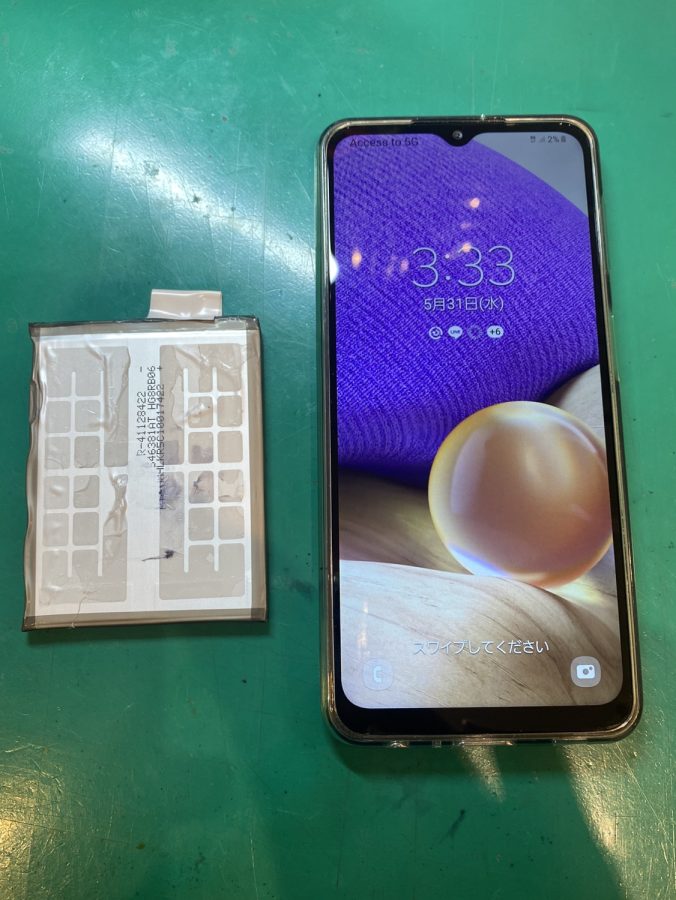 「Check Battery」表記で動かないGalaxy A32 5Gの修理を行いました！【スマホ修理工房新宿ペペ店】