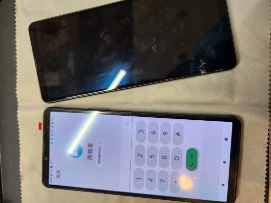 買ったばかりのXperia10Ⅳ(エクスペリア)の画面にひびが！画面交換修理を行いました！スマホ修理工房なんばウォーク店
