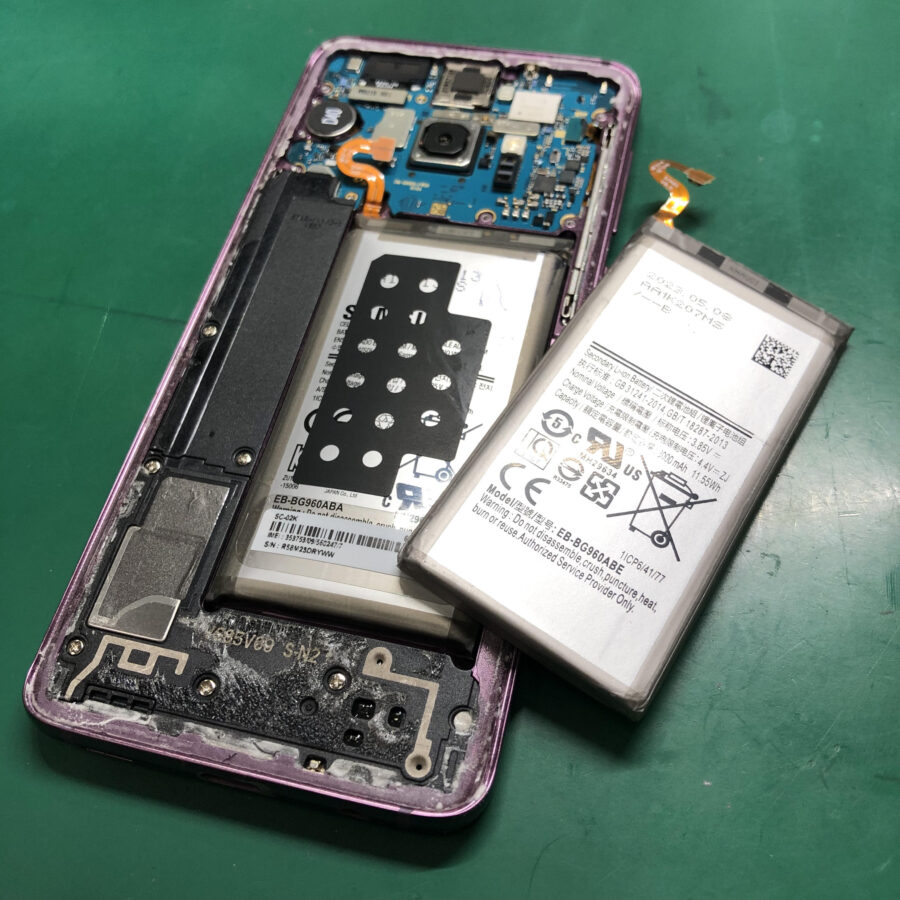 Samsung Galaxy S9（ギャラクシーS9）のバッテリー膨張！最短即日・データそのままで修理対応