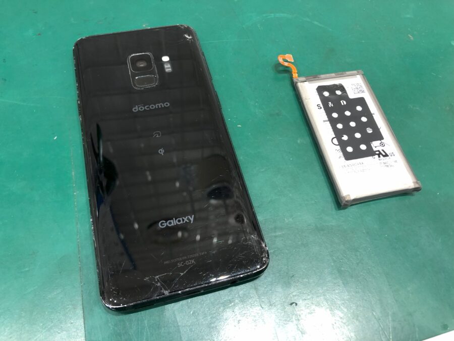 GalaxyS9(ギャラクシー)のバッテリー交換もお任せください。データーそのままの【スマホ修理工房西大島店】へ