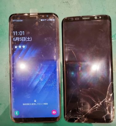 スマホ修理工房渋谷店なら、SAMSUNG GalaxyS9(ギャラクシー/SC-02K) の液晶画面修理も即日お渡し！