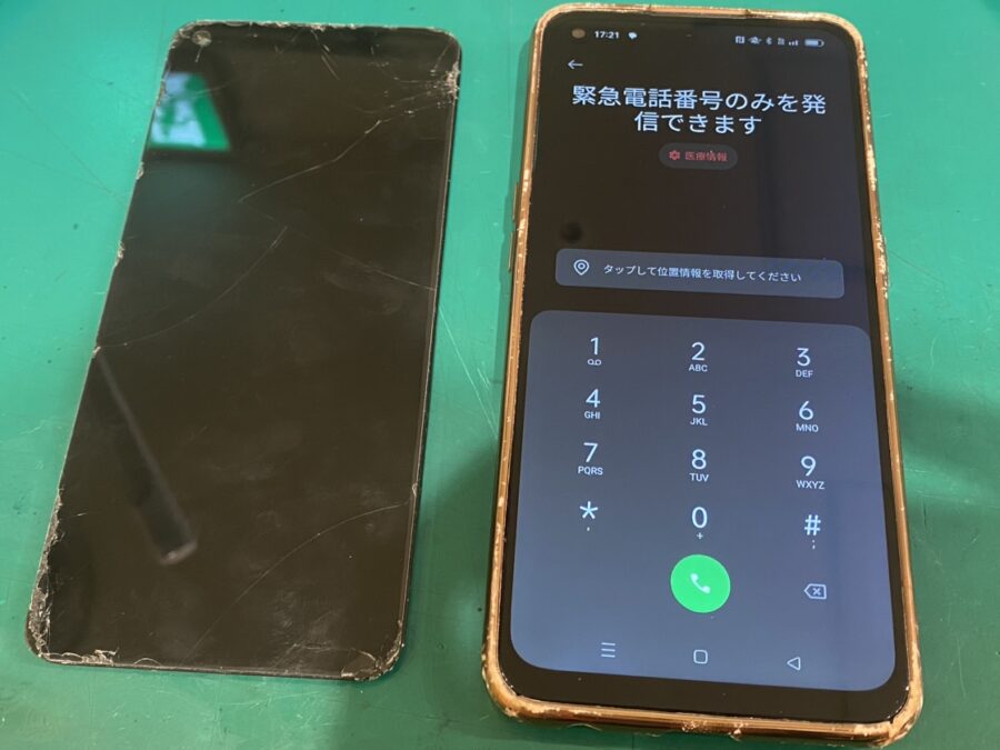 OPPO Reno5 Aの画面が点かなくなってしまっても、画面の交換で直るかもしれません！【スマホ修理工房新宿PePe店】