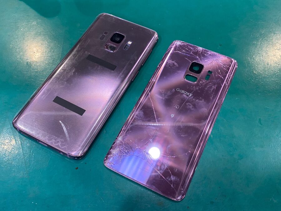 Galaxy S9（ギャラクシー）を落としたら背面パネルが割れた！背面パネル交換も行います！スマホ修理ならスマホ修理工房ペリエ千