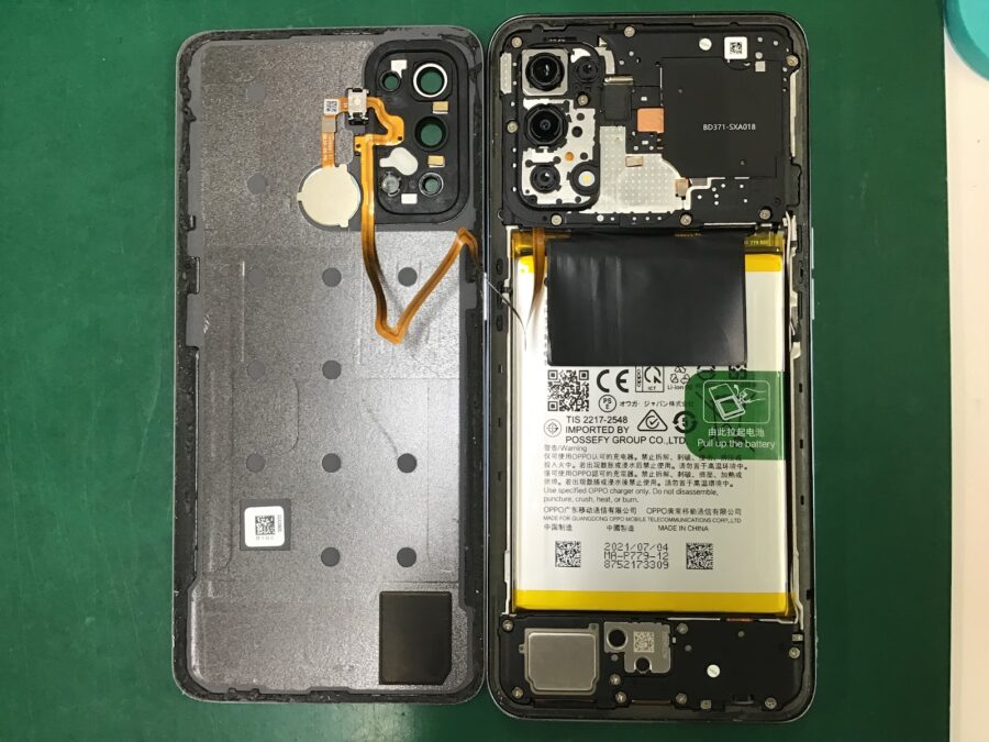 スマホ修理工房王子店/OPPO Reno5Aのバッテリー交換をいたしました！