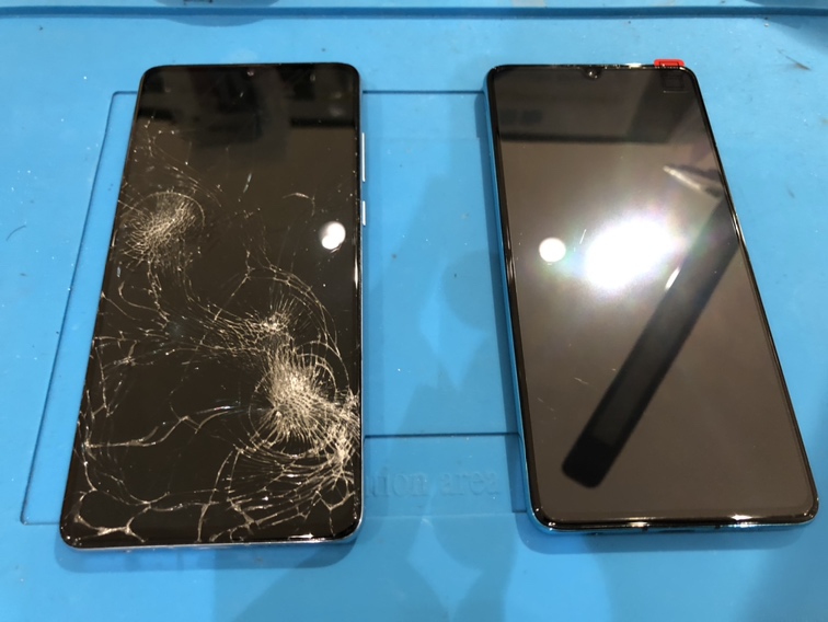 画面がつかなくなったHUAWEI　P30の外装交換の修理を行いました。【スマホ修理工房　仙台PARCO2店】