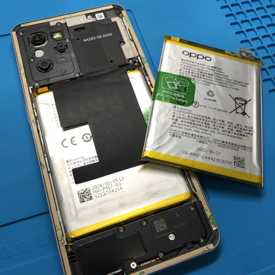 OPPO Reno7A（オッポ）のバッテリー交換は、「スマホ修理工房　池袋P'パルコ本店」にお任せください