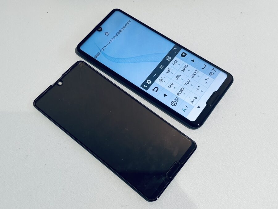 落として画面のタッチが効きづらくなってしまったSHARP AQUOS R5G(アクオス)の画面交換修理を行いました！