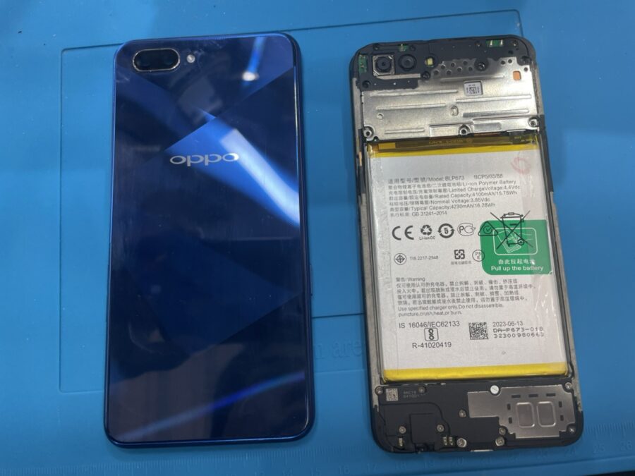 OPPO R15Neo（オッポ）のバッテリー交換は【スマホ修理工房池袋P'パルコ店】までお問合せください！