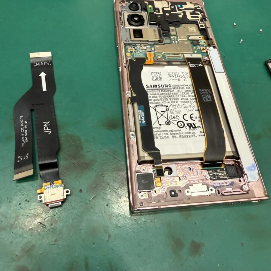 Galaxy Note20ultraが水没してしまった？洗浄修理ならデータそのまま、即日修理のスマホ修理工房渋谷店へ！